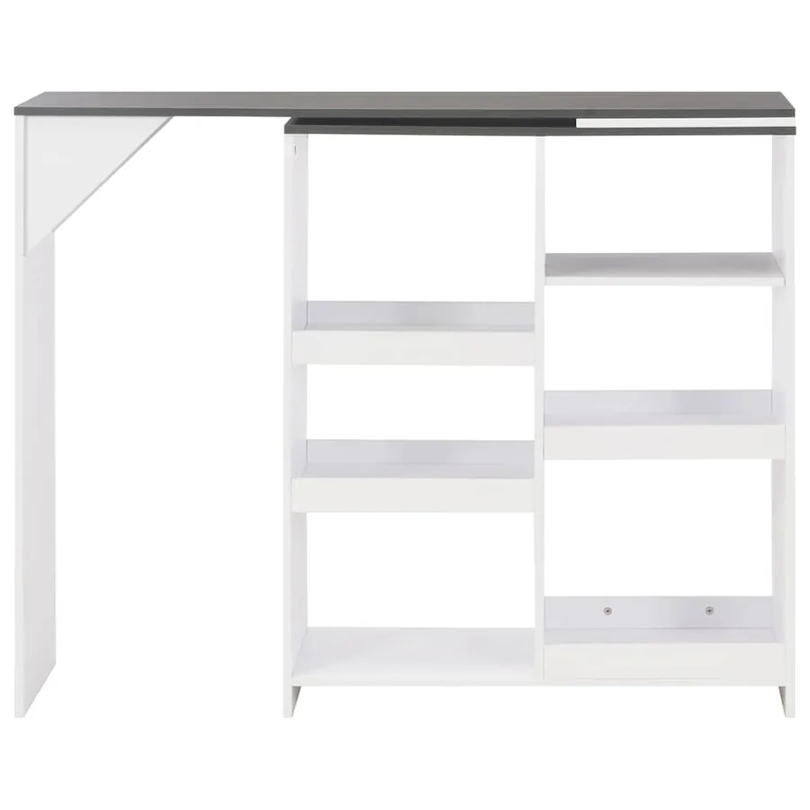 Table de bar avec tablette amovible Blanc 138x39x110 cm - 3