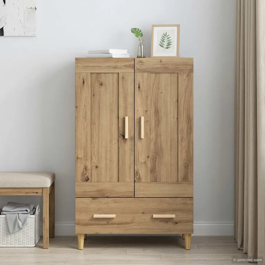 Haut Armoire Chêne artisanal 70 x 31 x 115 cm Bois d'ingénierie - 6
