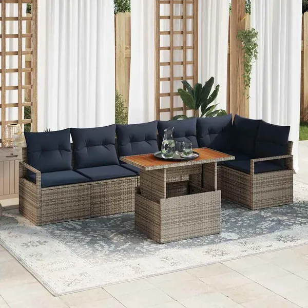 Ensemble de canapé de jardin 7 pc 6-Nombre de places