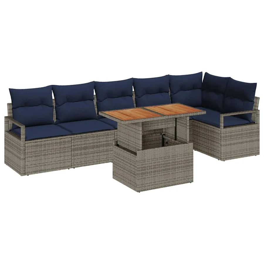 Ensemble de canapé de jardin 7 pc 6-Nombre de places - 2