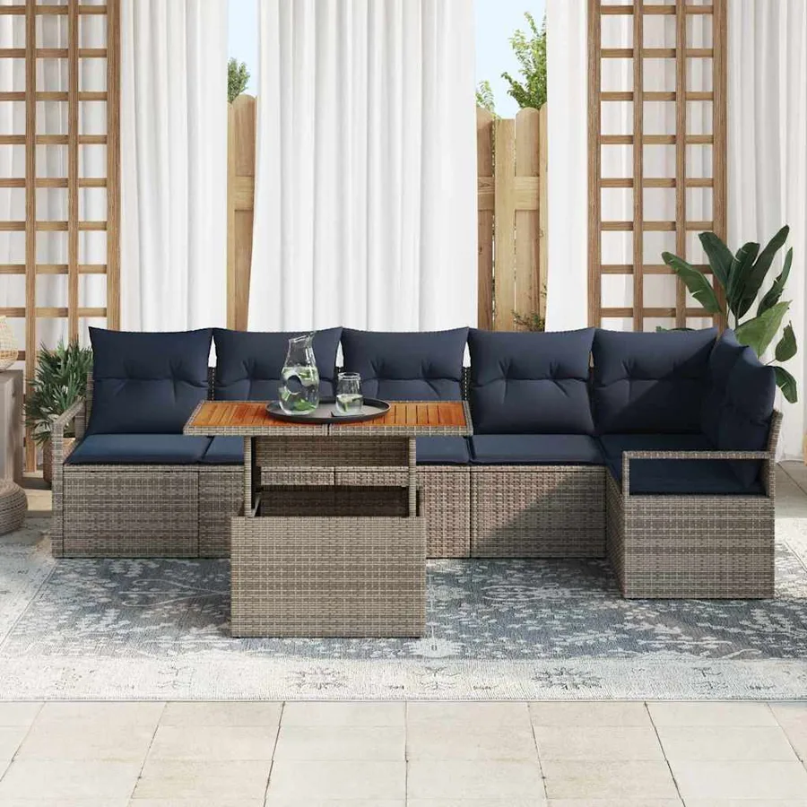 Ensemble de canapé de jardin 7 pc 6-Nombre de places - 3