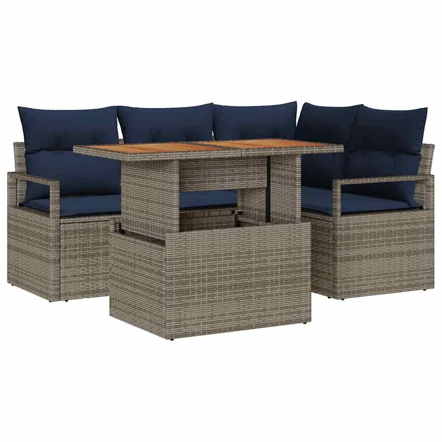 Ensemble de canapé de jardin 5 pc 4-Nombre de places - 2