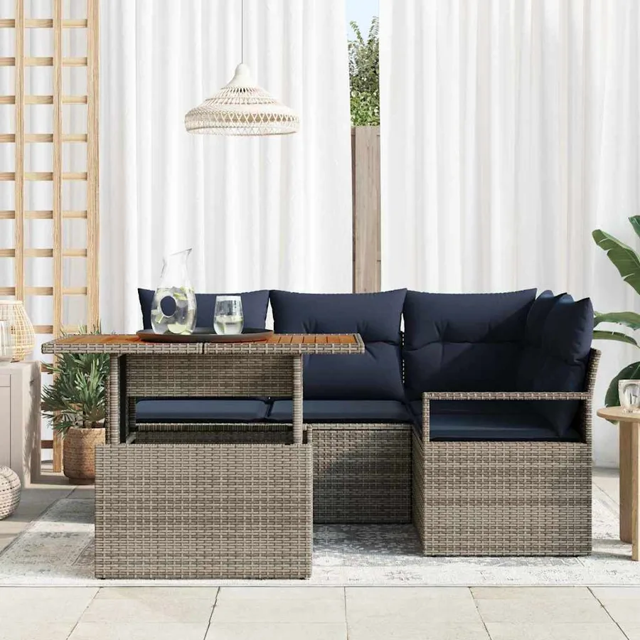 Ensemble de canapé de jardin 5 pc 4-Nombre de places - 3