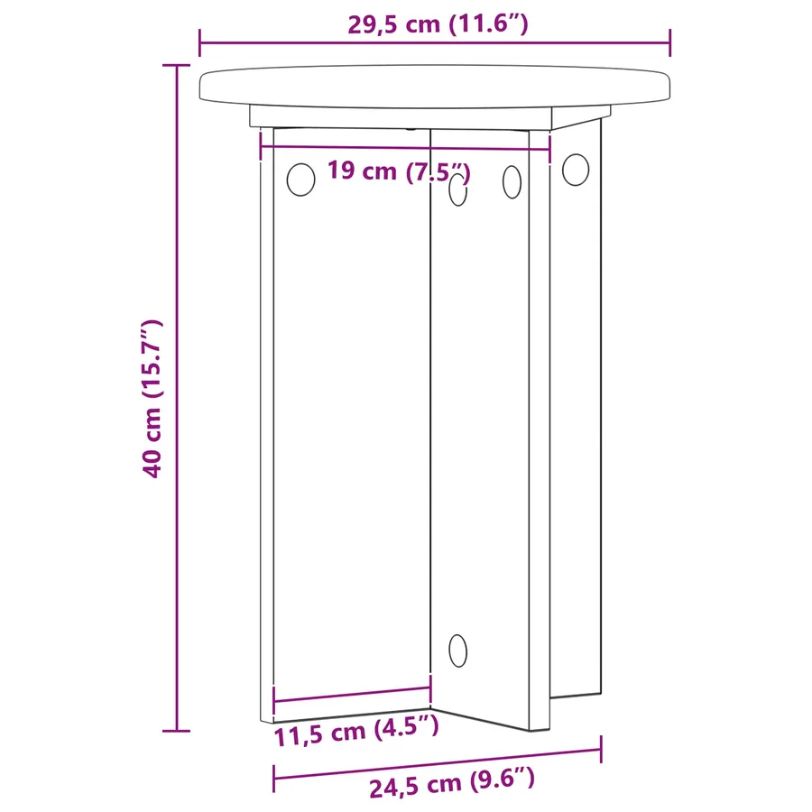 Support de Plante 2 pcs Chêne Sonoma Ø29,5 x 40 cm - 8