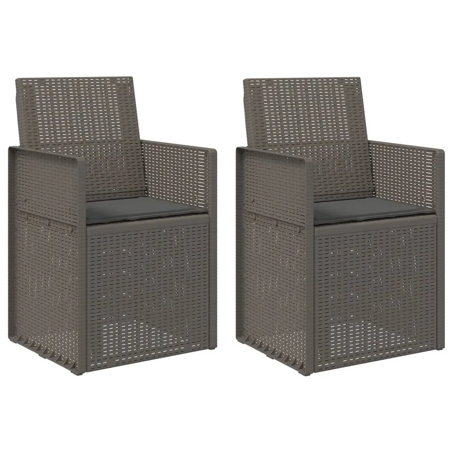 Chaises de jardin salle à manger 2 pcs Gris clair et anthracite - 2