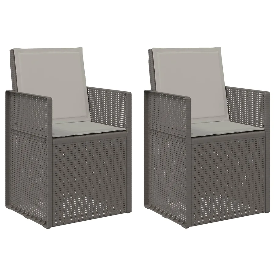 Chaises de jardin salle à manger 2 pcs Gris clair et anthracite - 15