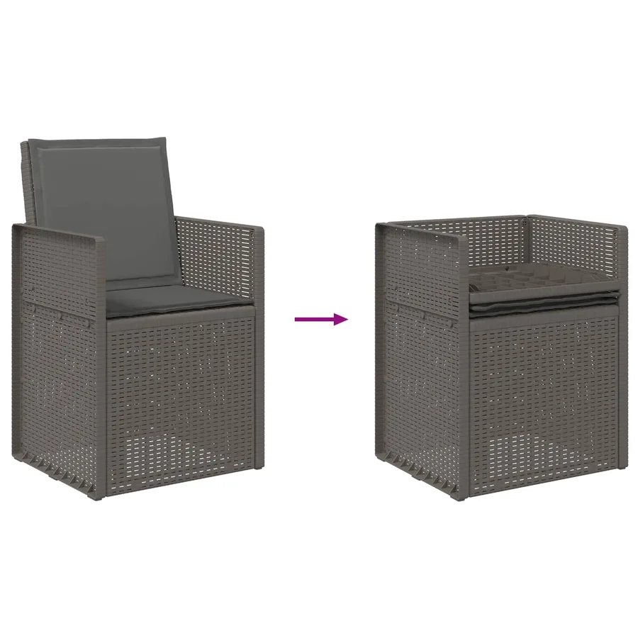 Chaises de jardin salle à manger 2 pcs Gris clair et anthracite - 9