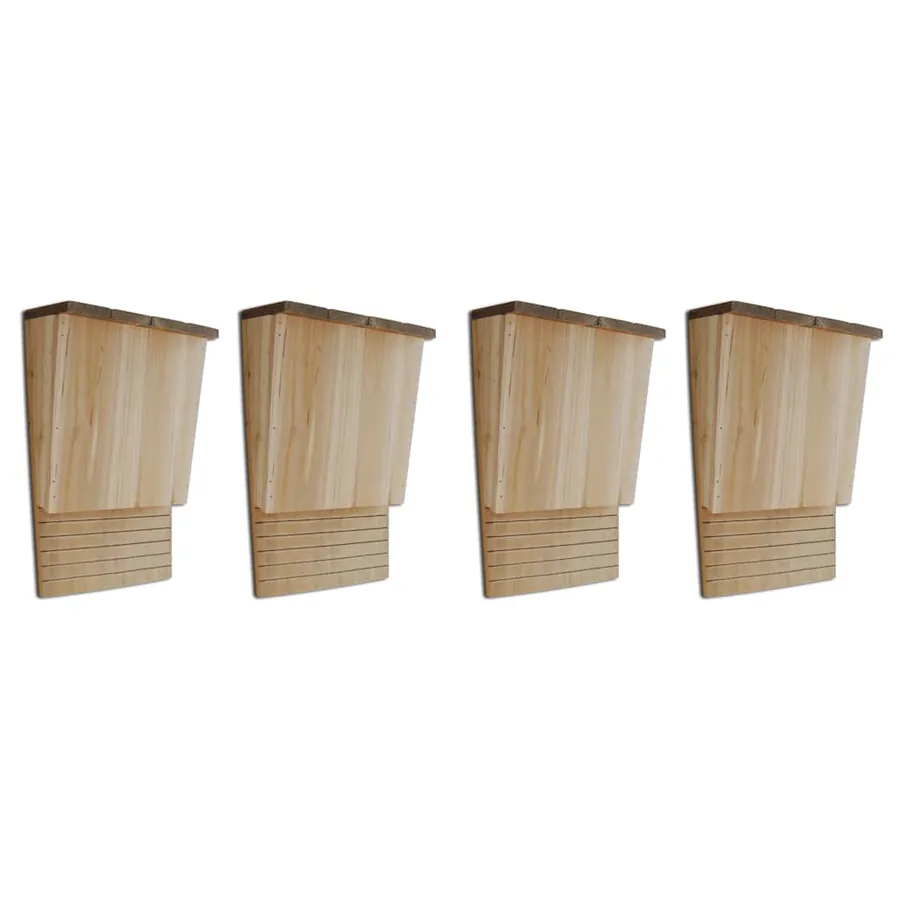 Maison pou chauve-souris 4 pcs 22 x 12 x 34 cm Bois