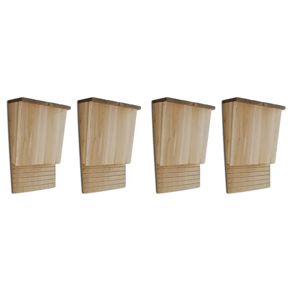 Maison pou chauve-souris 4 pcs 22 x 12 x 34 cm Bois