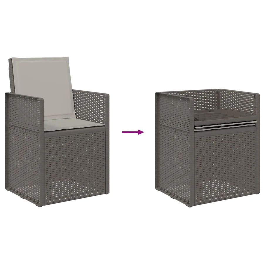 Chaises de jardin salle à manger 2 pcs Gris clair PP - 9