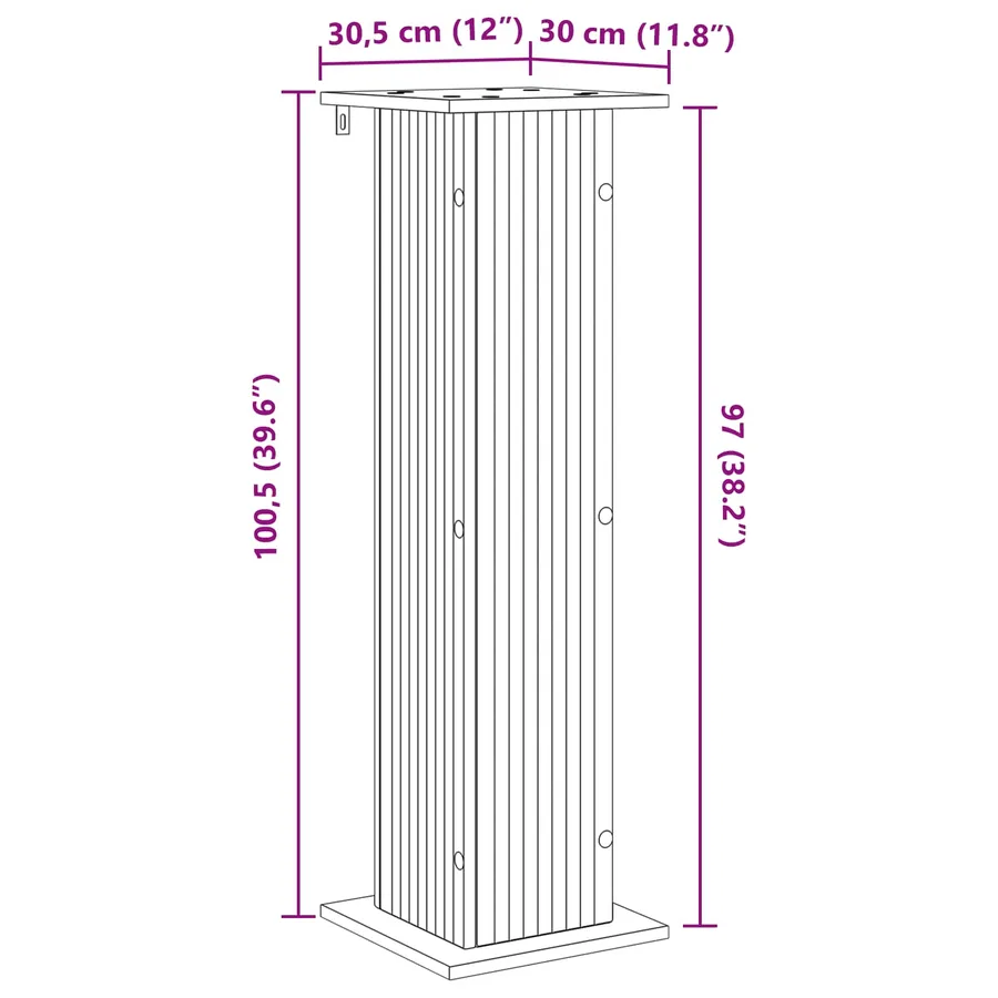 Support de Plante 2 pcs Chêne Sonoma 30,5 x 30 x 100,5 cm - 8