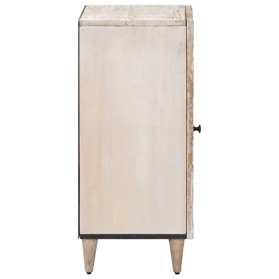 Buffet avec porte Blanc 40 x 33,5 x 75 cm Bois de mangue massif - 4