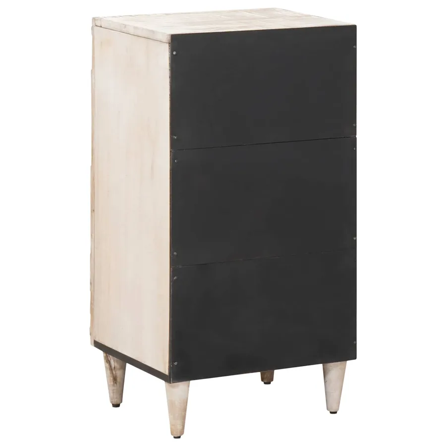 Buffet avec porte Blanc 40 x 33,5 x 75 cm Bois de mangue massif - 5