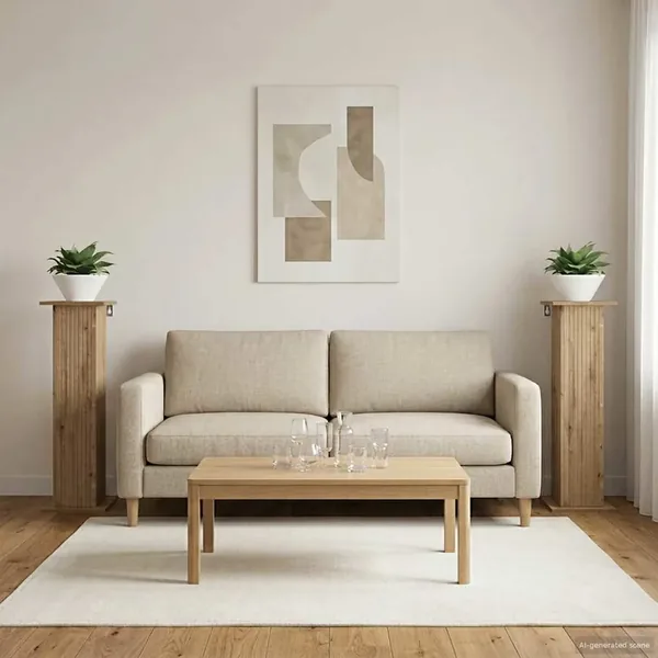 Support de Plante 2 pc Chêne artisanal 30,5 x 30 x 100,5 cm