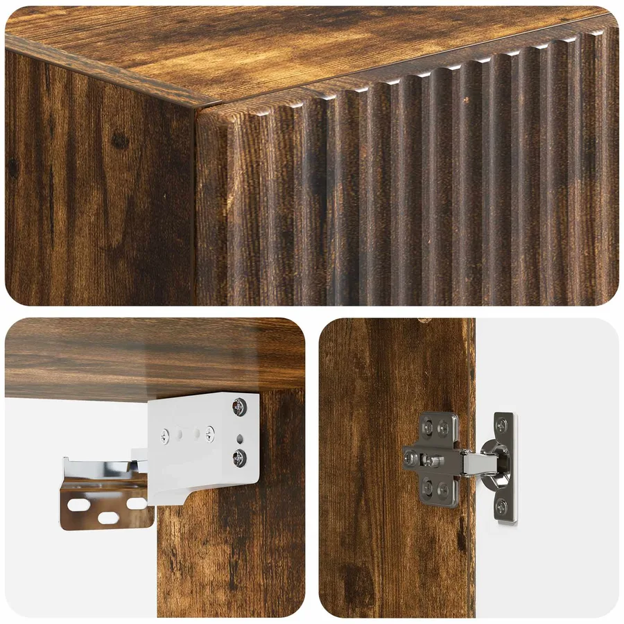 Armoire Murale Chêne fumé 33 x 34,5 x 90 cm Bois d'ingénierie - 7