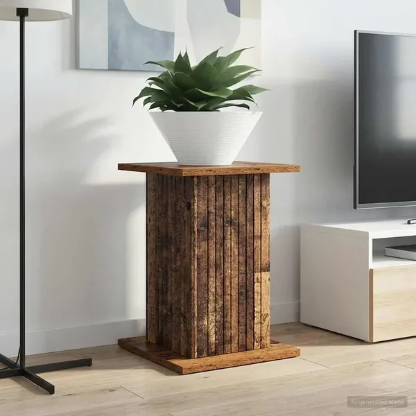 Support de Plante Bois ancien 30,5 x 30 x 43 cm