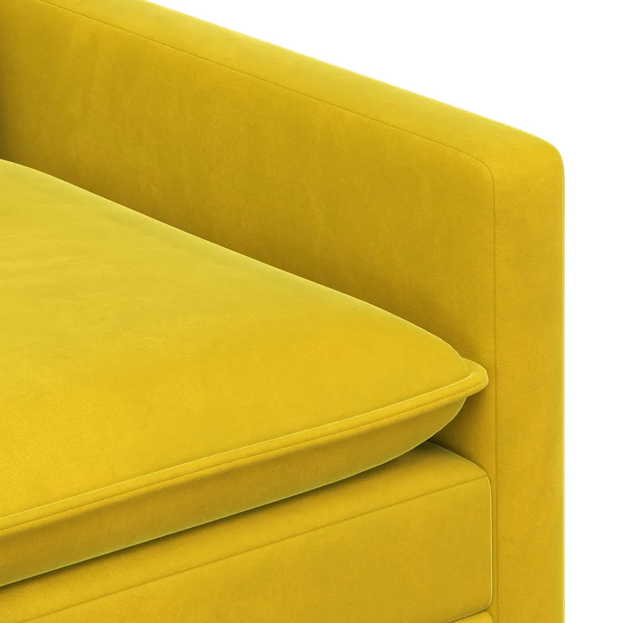 Canapé Jaune 126 x 81 x 87,5 cm Velours - 6