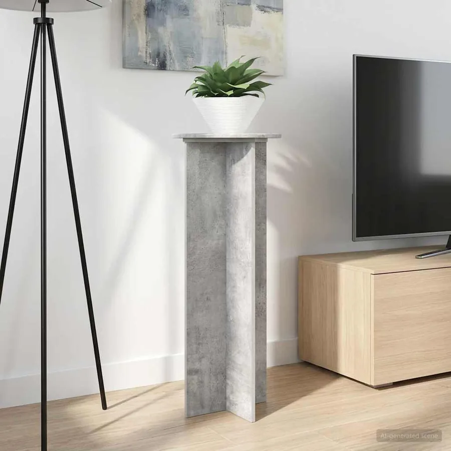 Support de Plante 2 pcs Gris béton Ø40 x 100 cm
