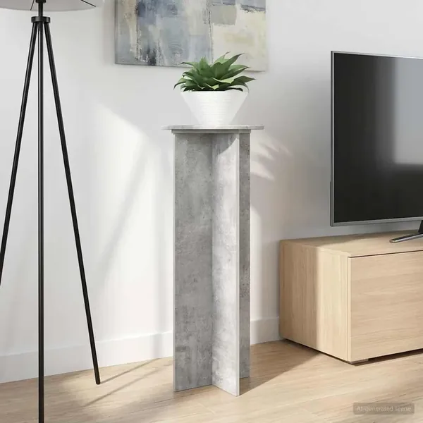 Support de Plante 2 pcs Gris béton Ø40 x 100 cm