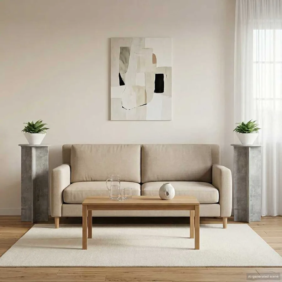 Support de Plante 2 pcs Gris béton Ø40 x 100 cm - 4