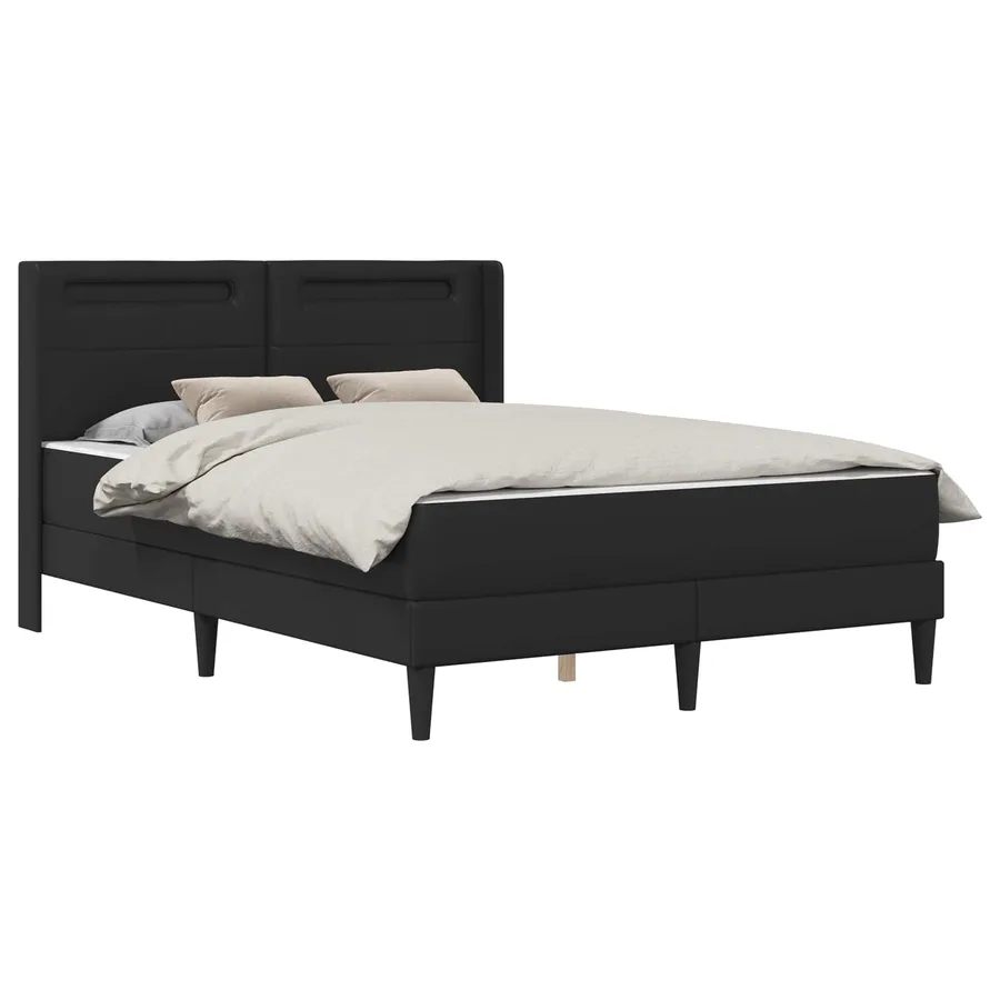 Cadre de lit avec matelas Noir 140 x 200 cm Simili cuir - 3