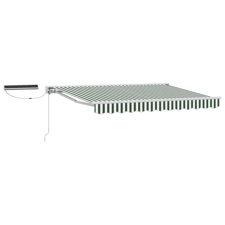 Auvent rétractable électrique Vert et blanc 3 x 2,5 m - 2