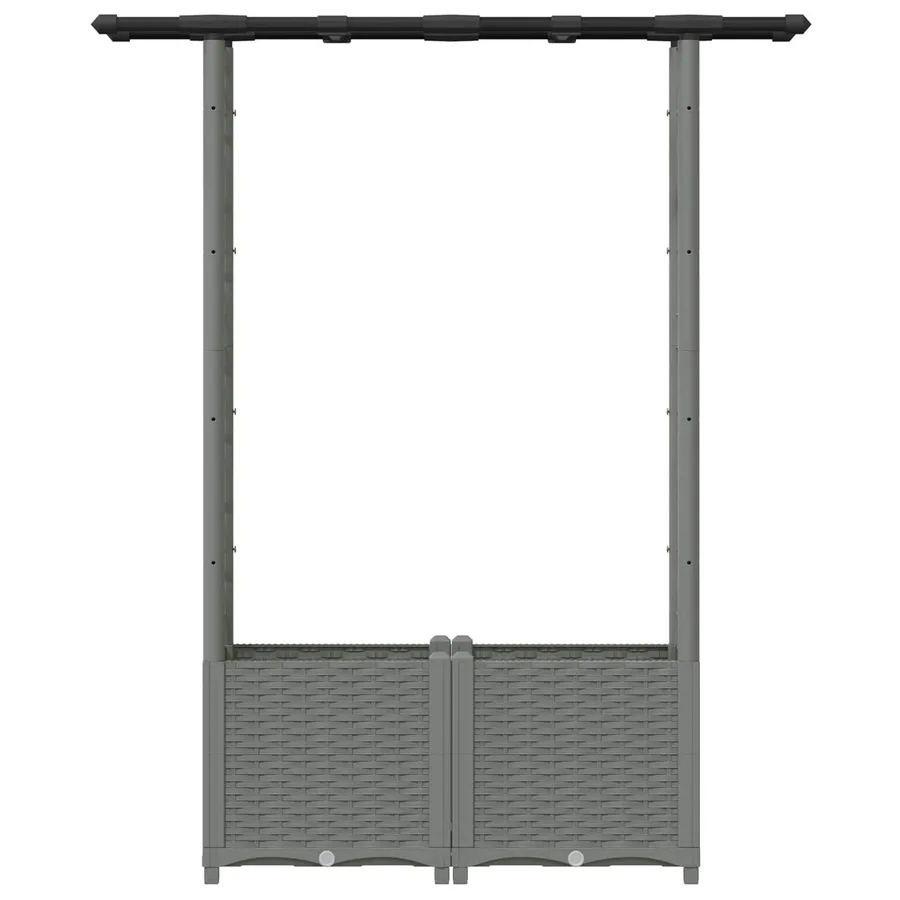 Lit Élevé avec Treillis et Toit Gris clair 124,5 x 40 x 136 cm - 4