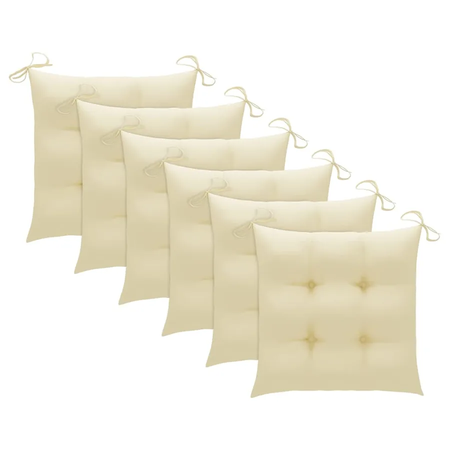 Chaises à manger d'extérieur lot de 6 et coussins Acacia massif - 4