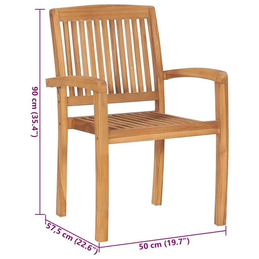 Chaises de jardin lot de 2 et coussins anthracite Bois de teck - 13