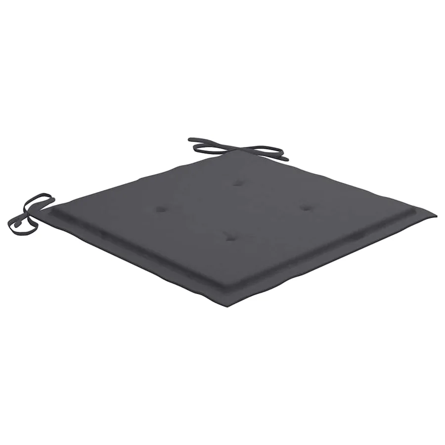 Chaises de jardin lot de 2 et coussins anthracite Bois de teck - 9