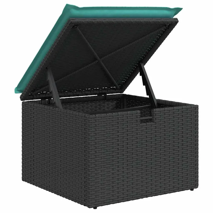Ensemble de Canapés 7 pcs Noir et turquoise polyrotin - 10