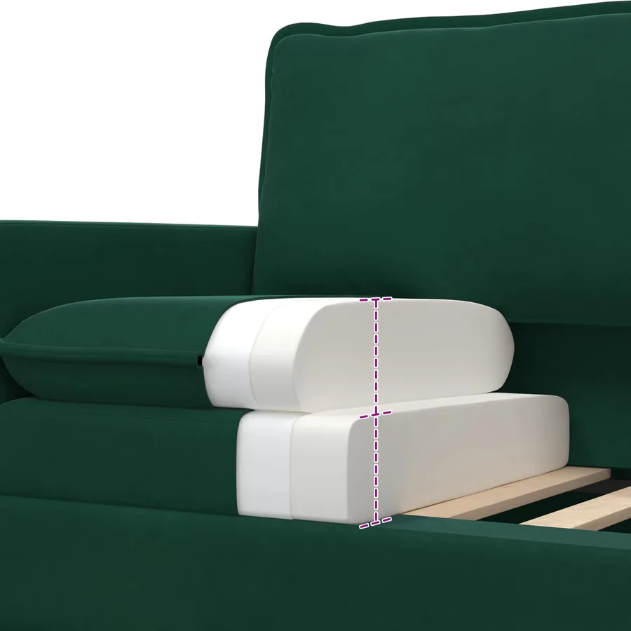 Canapé Vert foncé 196 x 81 x 87,5 cm Velours - 7