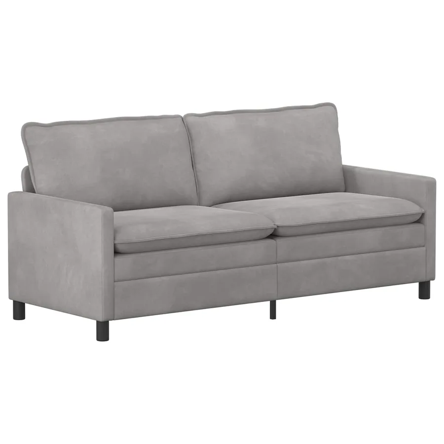 Canapé Gris clair 196 x 81 x 87,5 cm Velours - 2