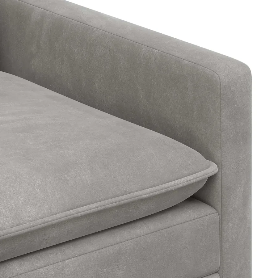 Canapé Gris clair 196 x 81 x 87,5 cm Velours - 6