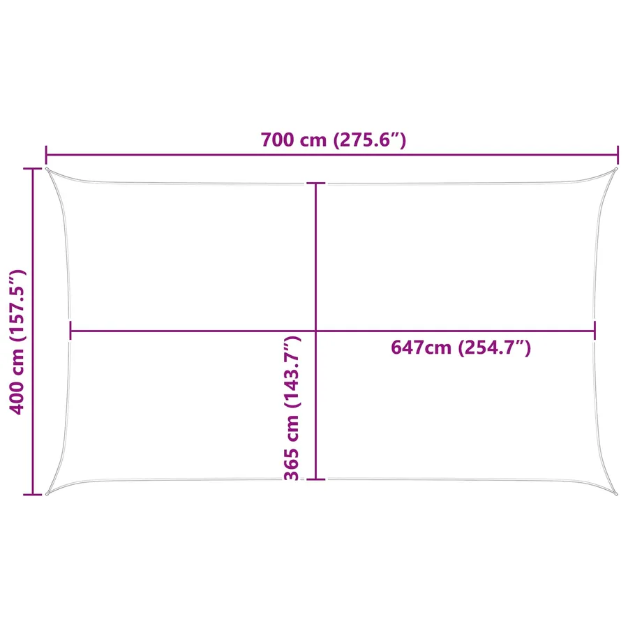 Voile d'ombre Gris clair et blanc 7 x 4 m - 10