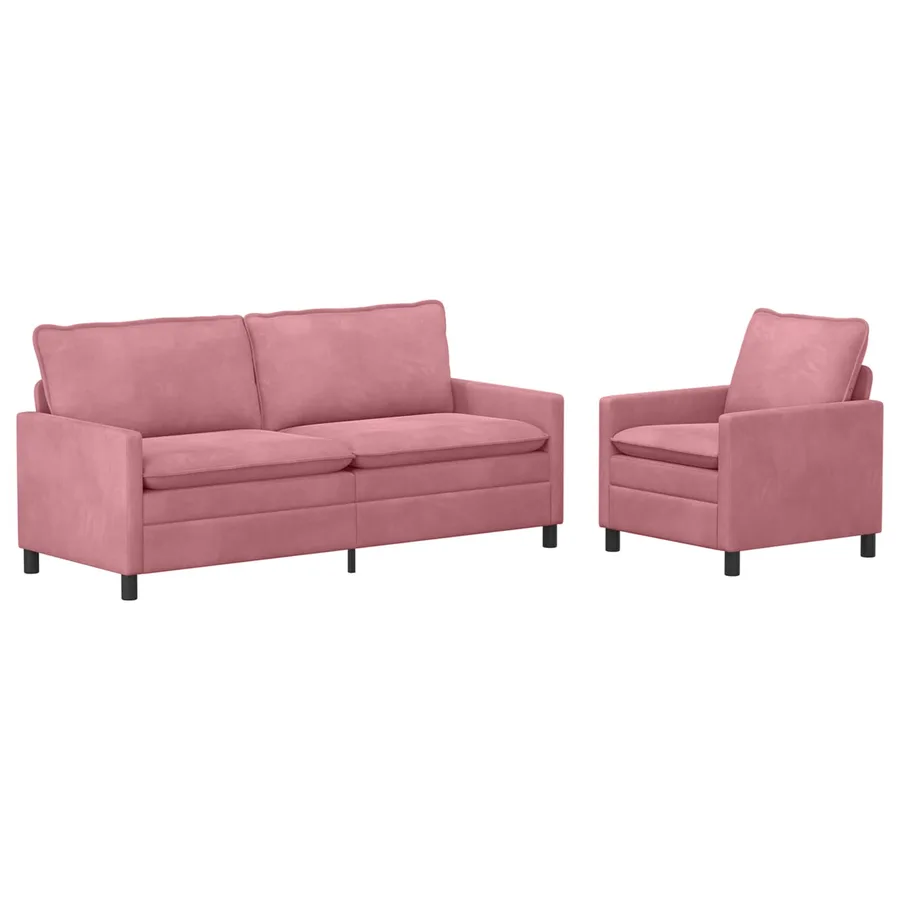 Ensemble de Canapés 2 pcs Rose Velours - 2