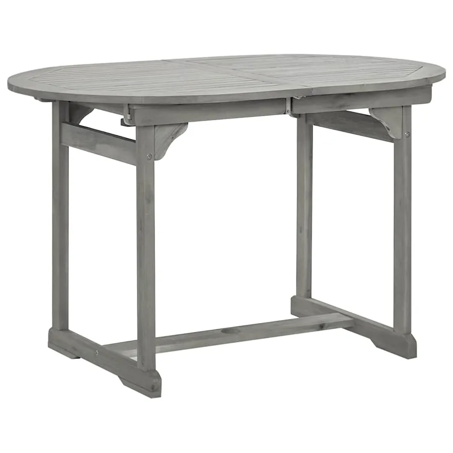 Table à dîner de jardin (120-170)x80x75 cm Bois d'acacia massif - 3