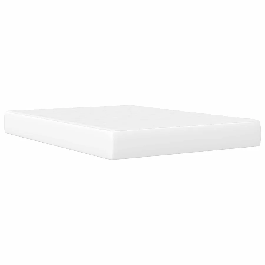 Cadre de lit avec matelas Blanc 140 x 190 cm Simili cuir - 7