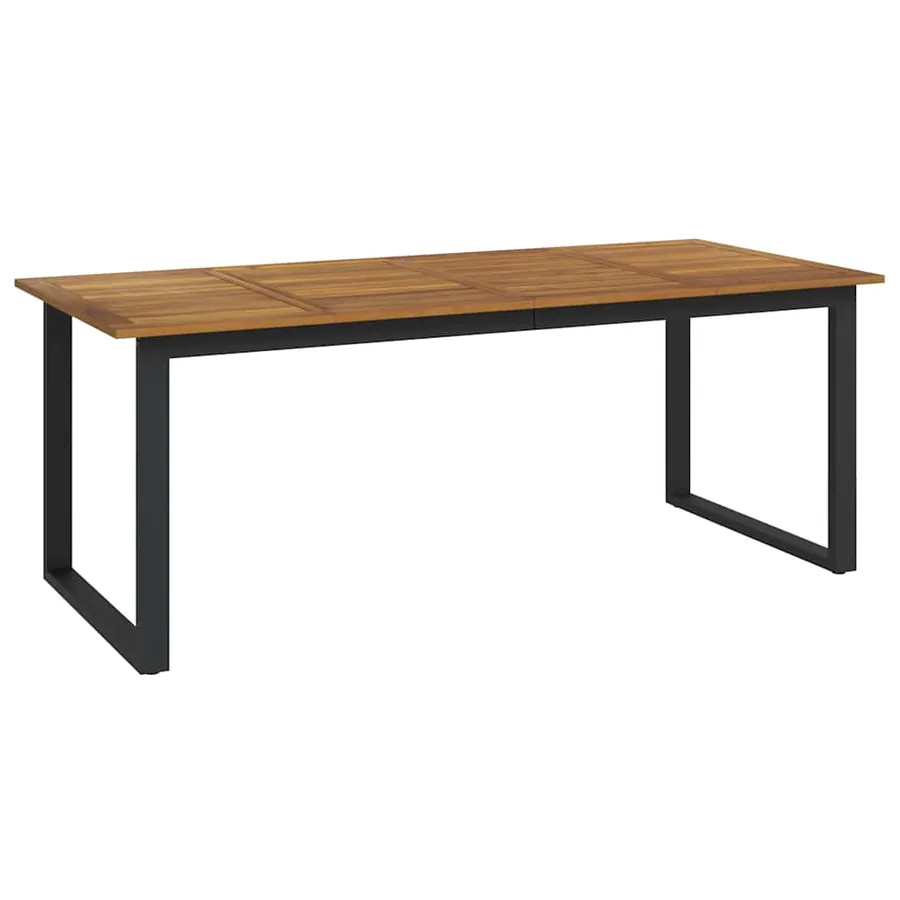 Table de jardin et pieds en forme de U 200x90x75 cm bois acacia - 2