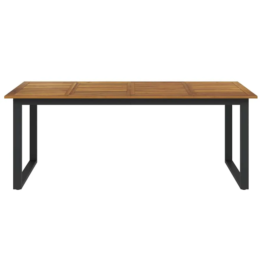 Table de jardin et pieds en forme de U 200x90x75 cm bois acacia - 3