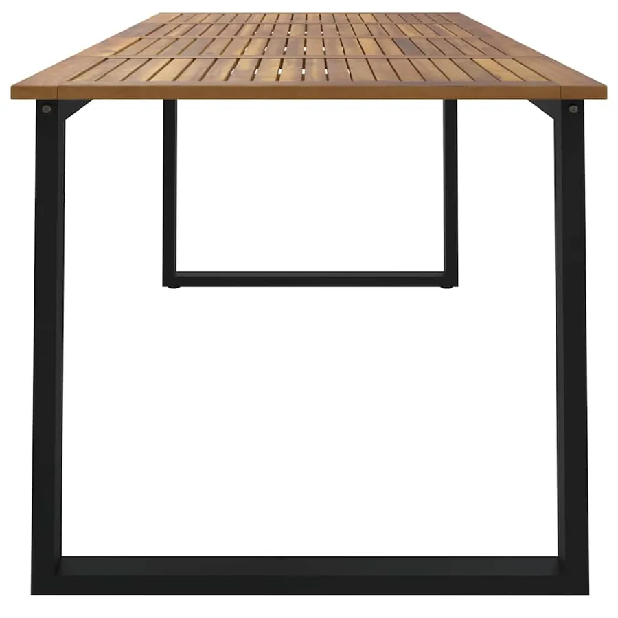 Table de jardin et pieds en forme de U 200x90x75 cm bois acacia - 4