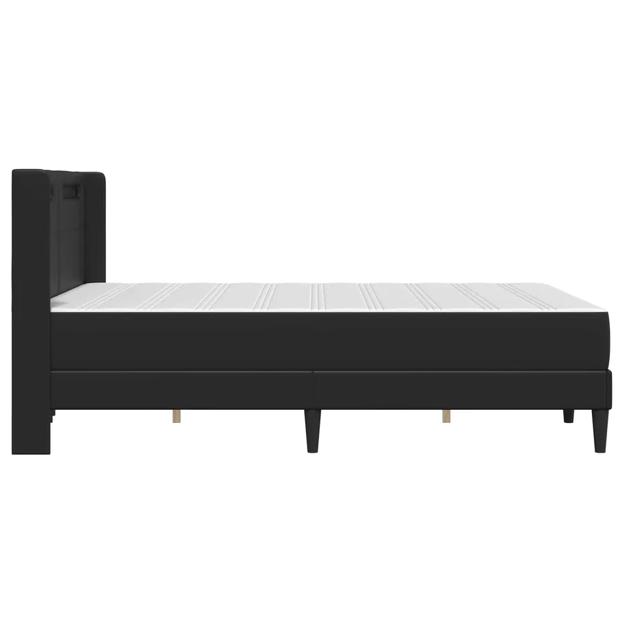 Cadre de lit avec matelas Noir 120 x 200 cm Simili cuir - 9