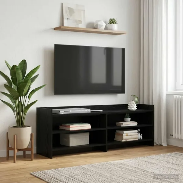 Meuble TV 135 x 33 x 47 cm Chêne noir Bois d'ingénierie