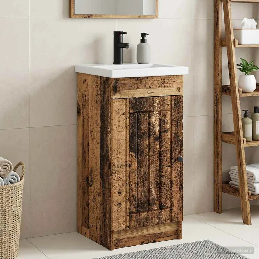 Meuble de salle de bain avec évier Bois ancien