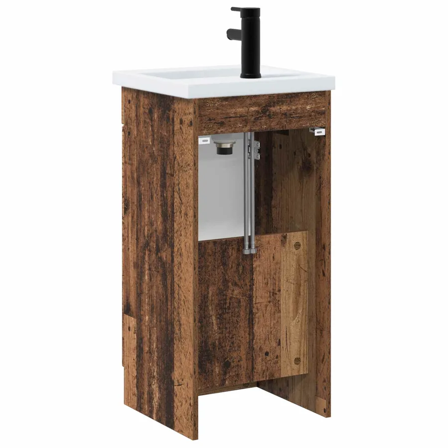 Meuble de salle de bain avec évier Bois ancien - 6