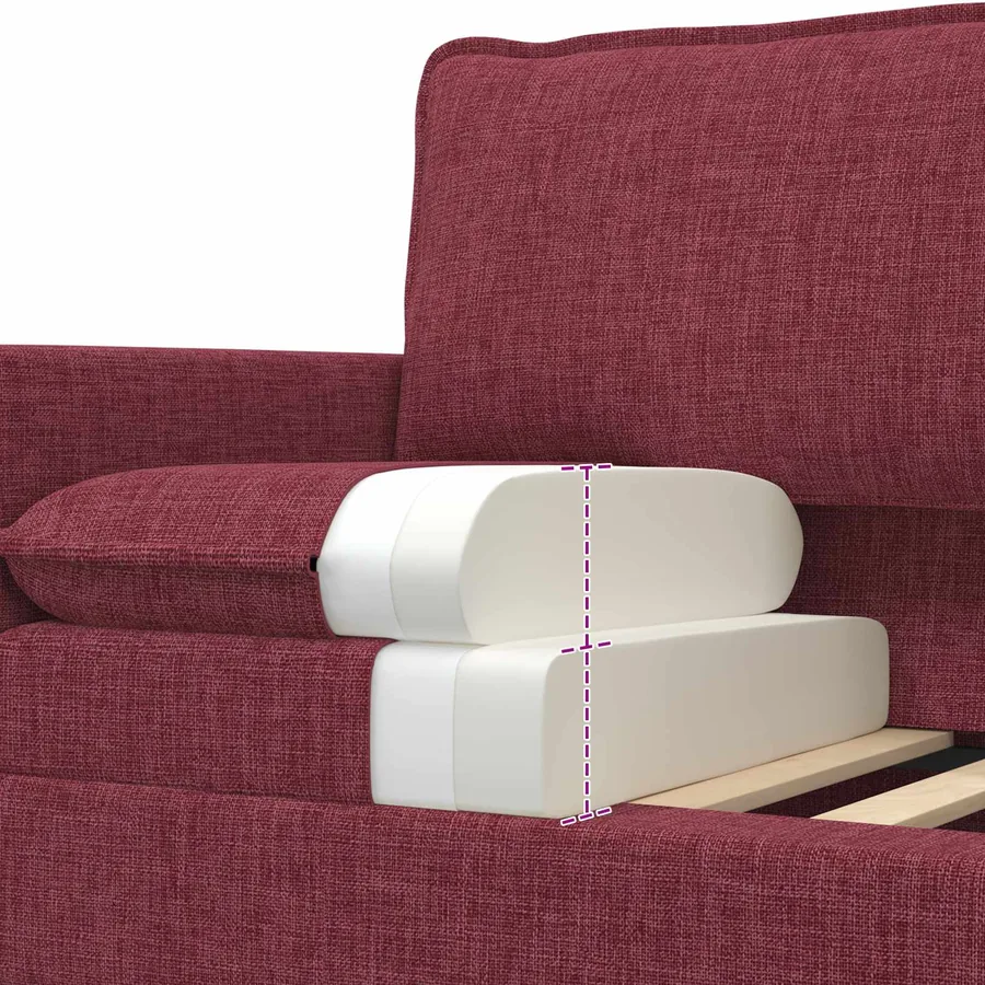 Canapé Bordeaux 196 x 81 x 87,5 cm Tissu - 7