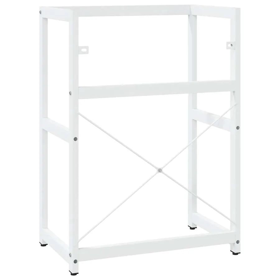 Cadre de lavabo de salle de bain Blanc 59x38x83 cm Fer - 6