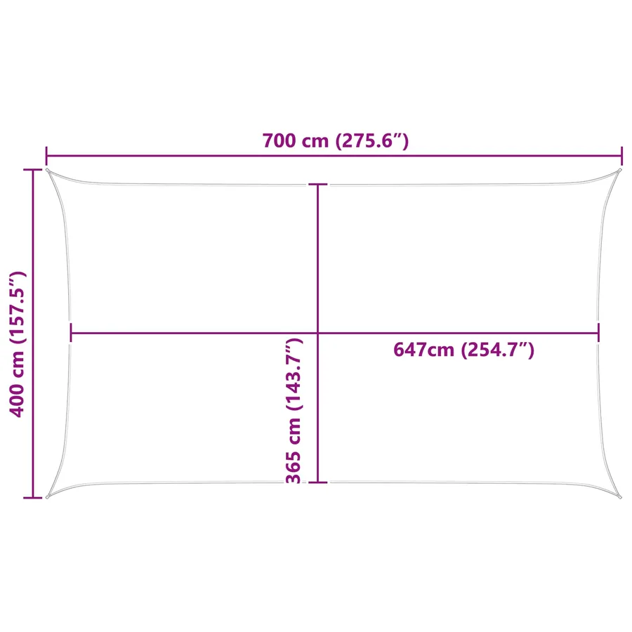 Voile d'ombre Bleu et Blanc 7 x 4 m 100 % polyester Oxford - 8