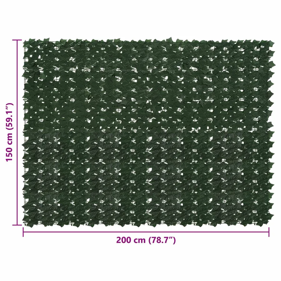 Écran de balcon avec feuilles Vert foncé 200 x 150 cm - 5