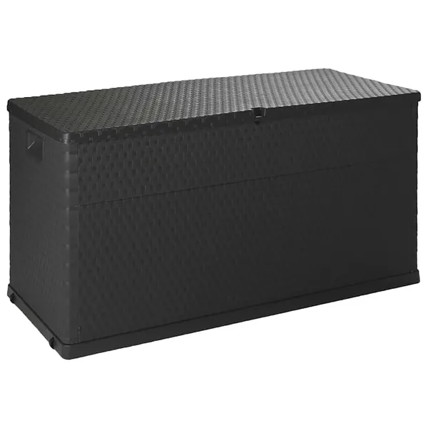 Boîte de stockage de jardin Anthracite 120x56x63 cm PP Rotin